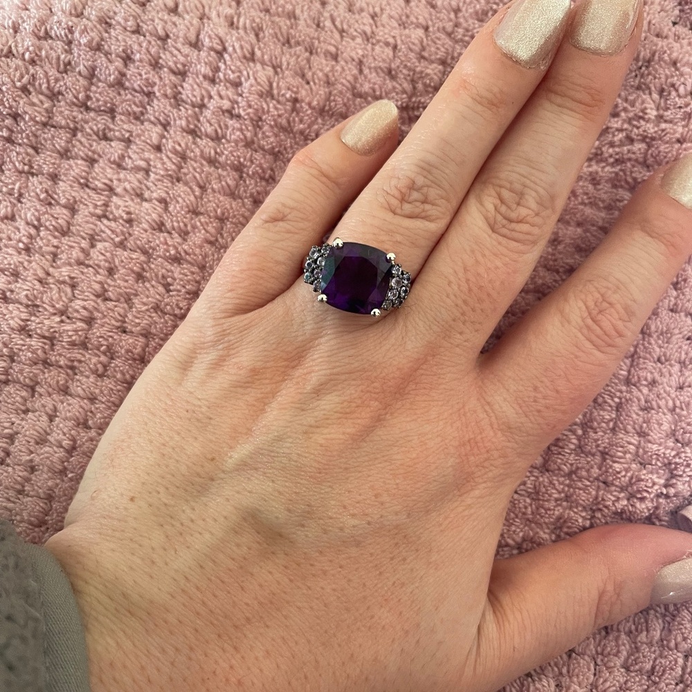 Amethyst and Tanzanite Ring